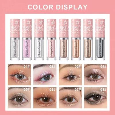 8 Pcs Pack In Multicolor Dragon Ranee Liquid Glitter Eyeshadow, High Pigmented Texture